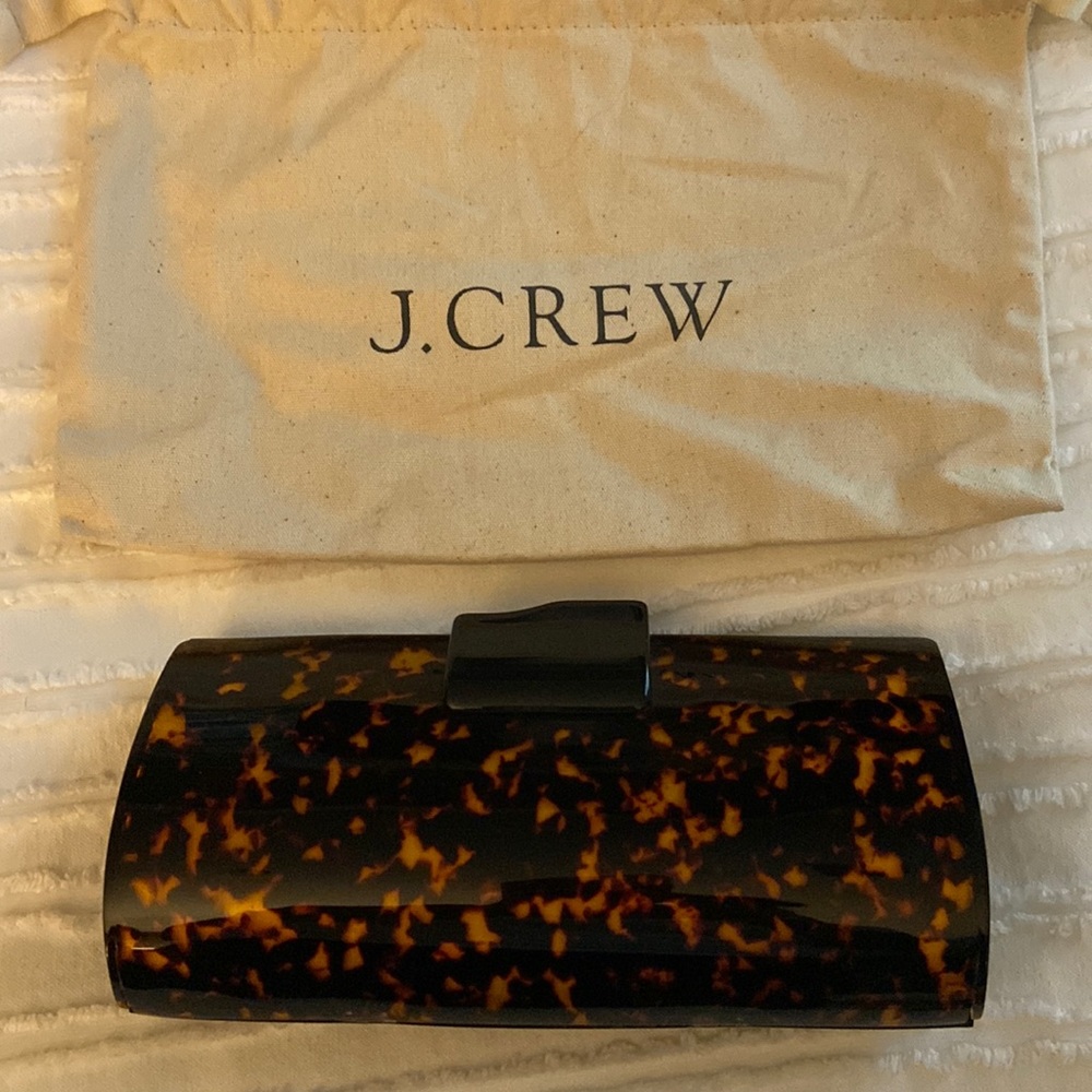 J crew tortoise clutch